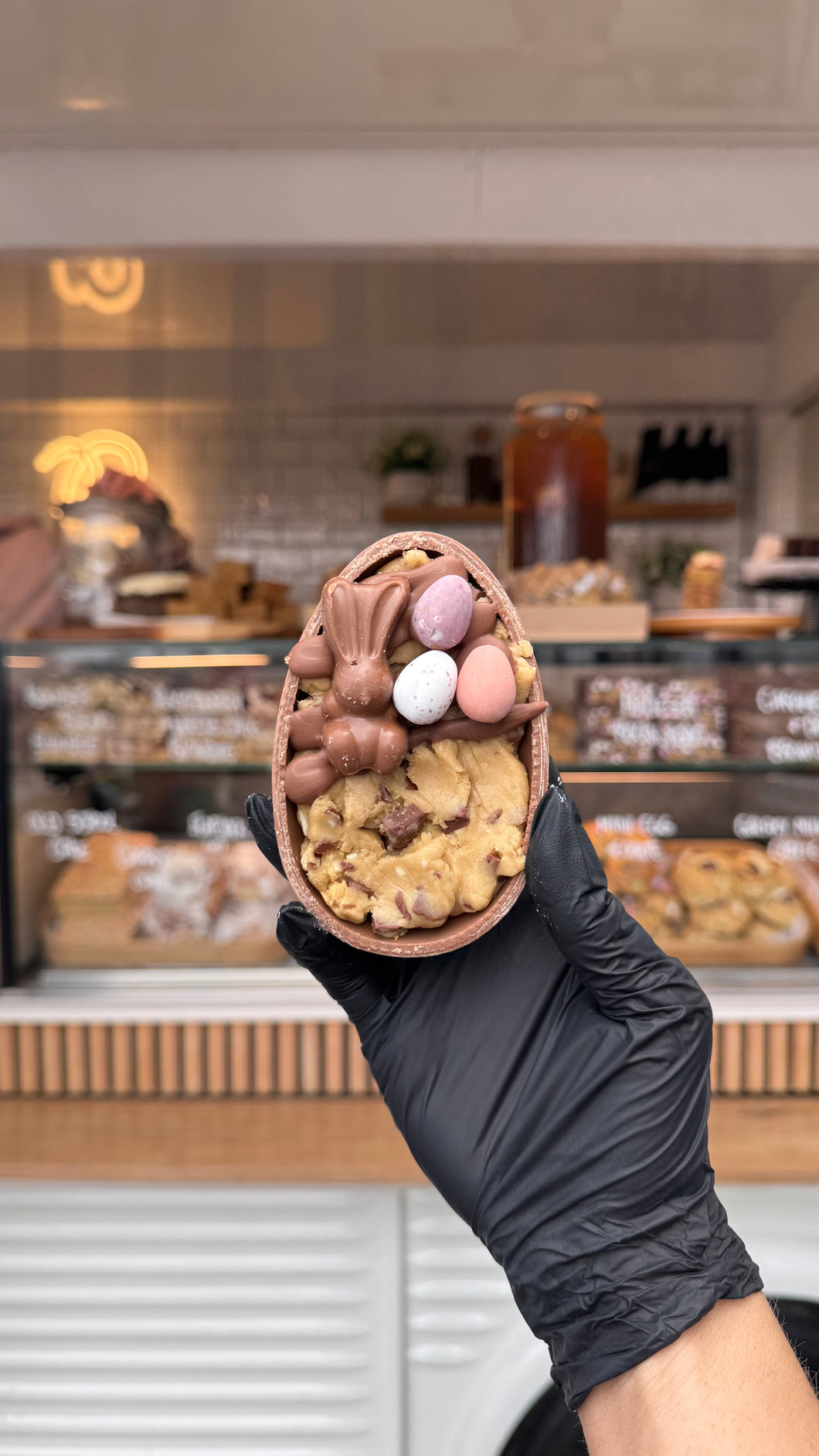 Cookie dough filled Easter egg